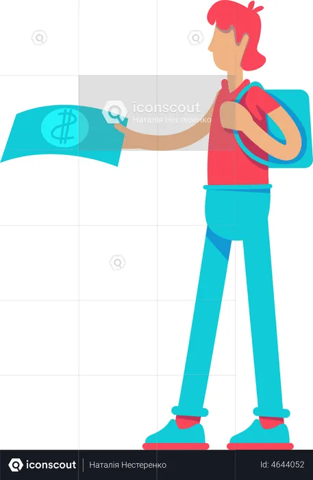 Man paying via cash  Illustration