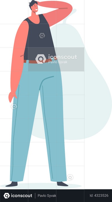 Best Premium Man Pear Body Shape with Wide Hips and Narrow Shoulders Illustration download in