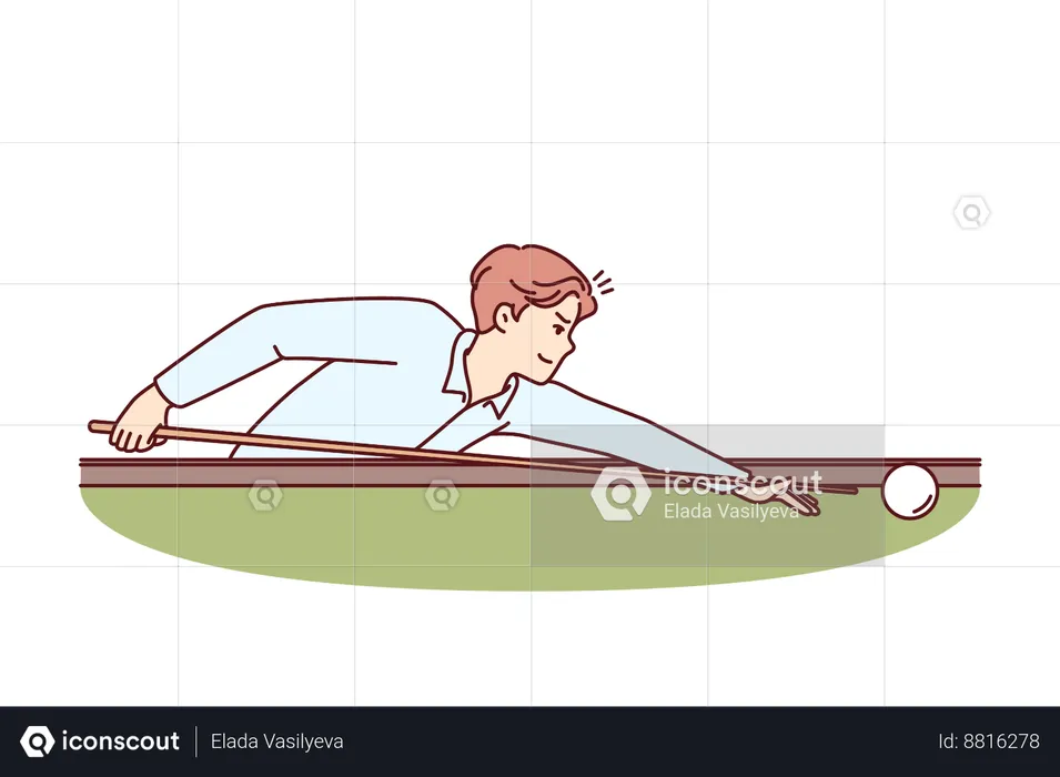 Man play billiards game  Illustration