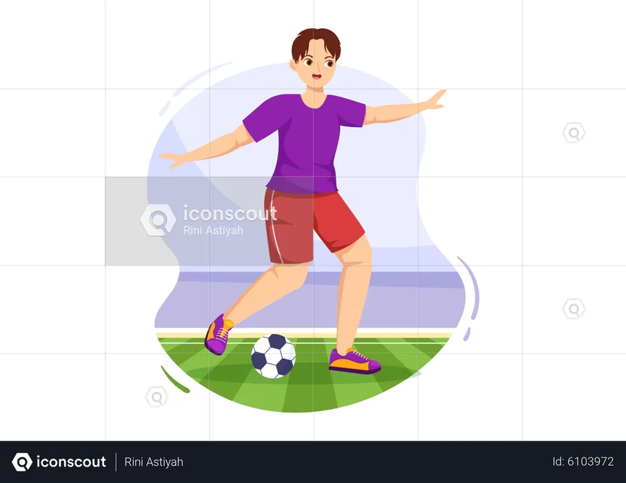 Man play football  Illustration