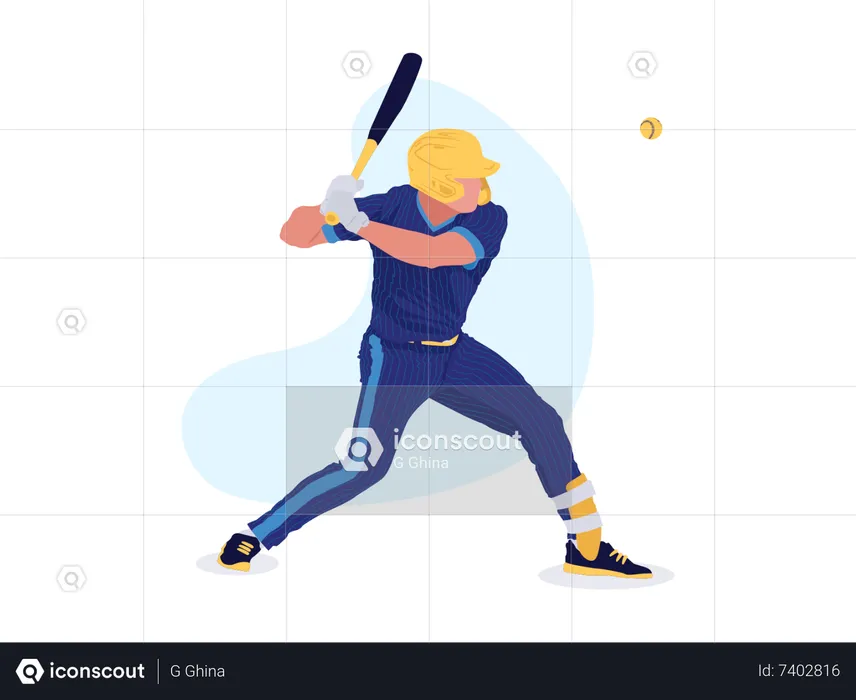 Man playing baseball  Illustration