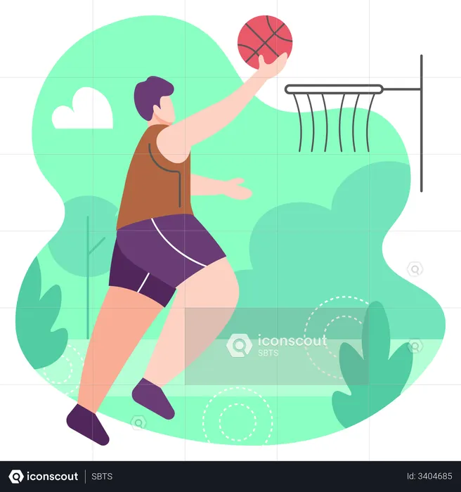 Man playing basketball  Illustration