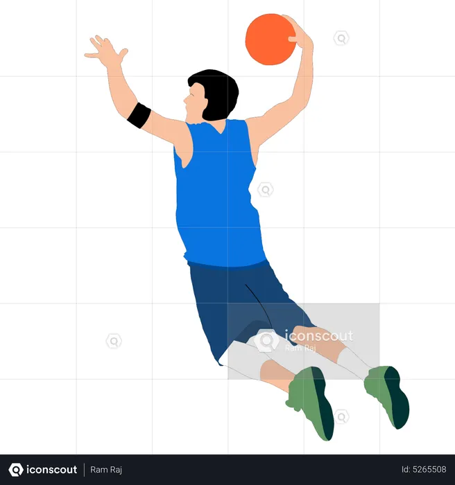 Man playing basketball  Illustration