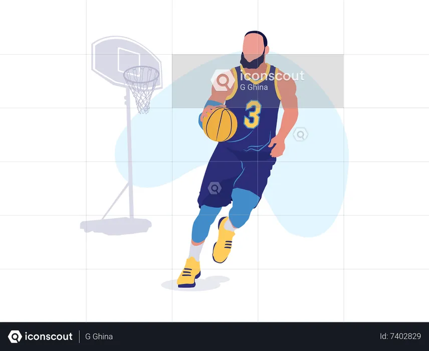 Man playing basketball  Illustration