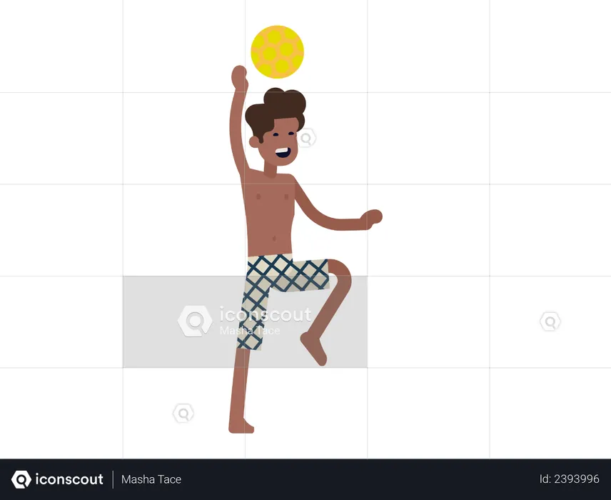 Man playing beach volleyball  Illustration