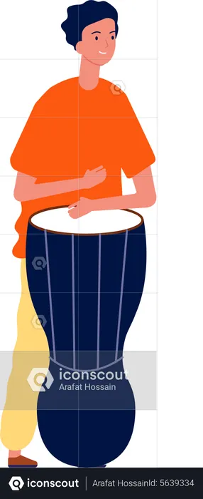 Man playing drum  Illustration