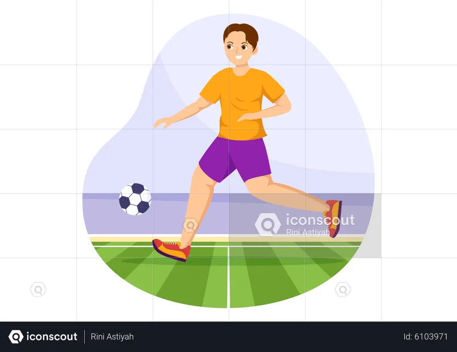 Man playing football  Illustration