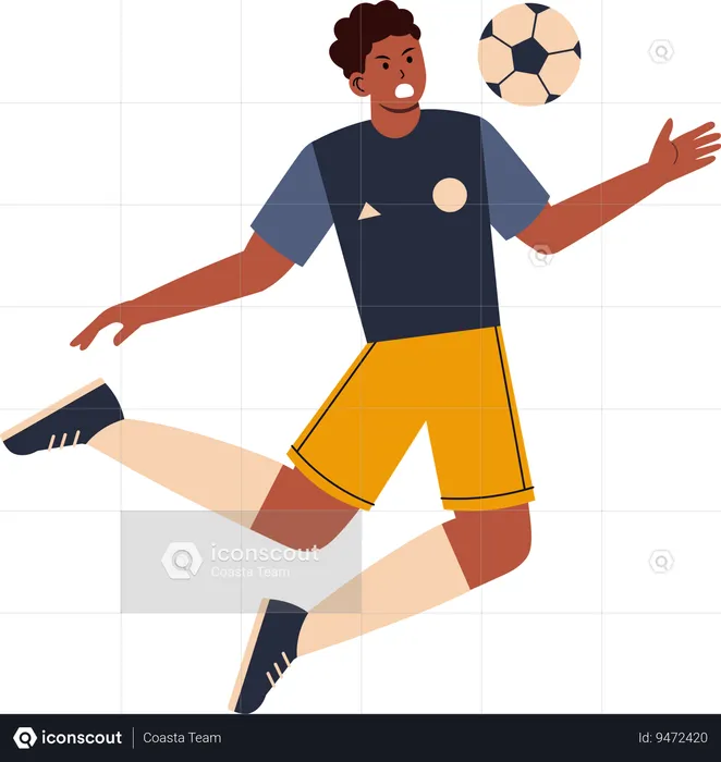 Man Playing Football  Illustration