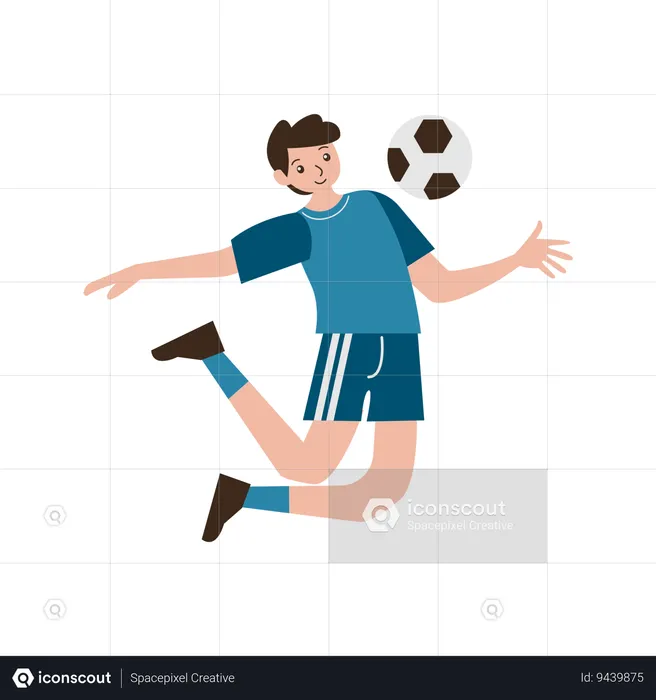 Man Playing Football  Illustration