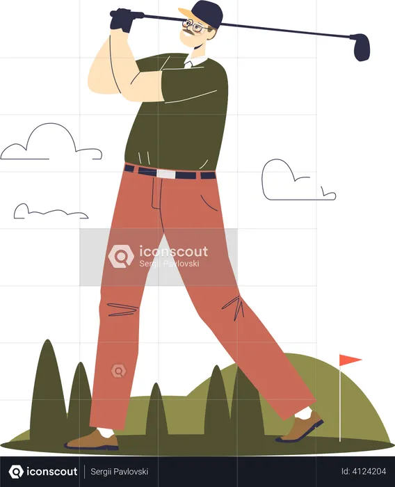 Man playing golf  Illustration