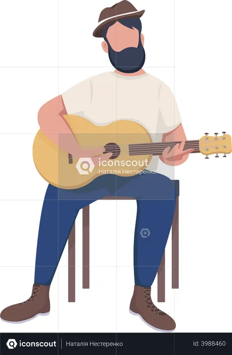 Man Playing guitar  Illustration