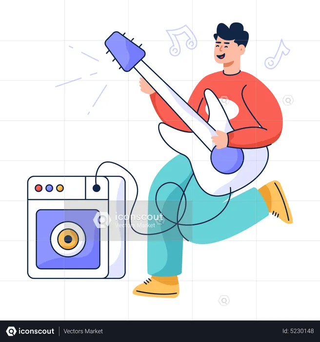 Man Playing Guitar  Illustration