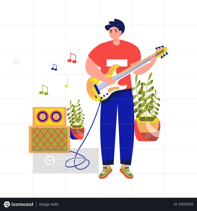 Man playing guitar  Illustration