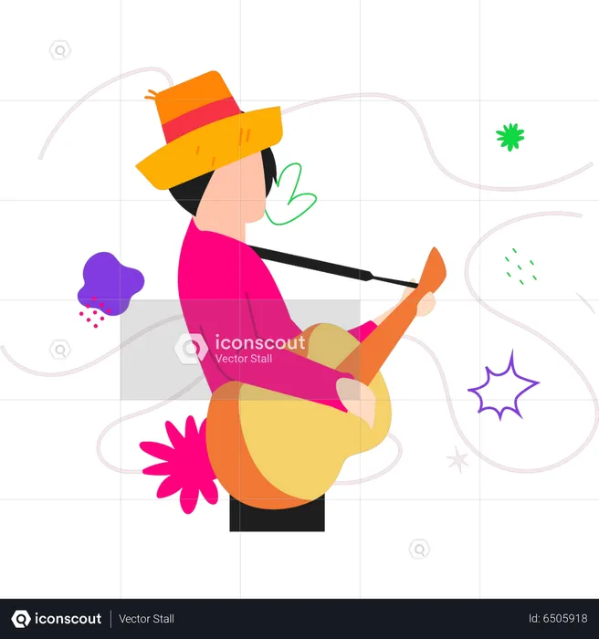 Man playing guitar  Illustration