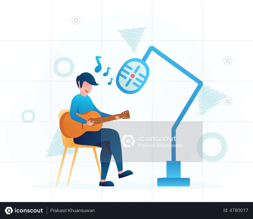 Man playing guitar  Illustration