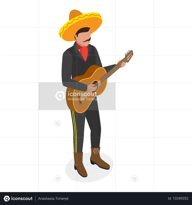 Man playing  guitar  Illustration