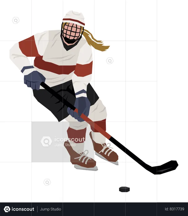 Man playing Hockey  Illustration