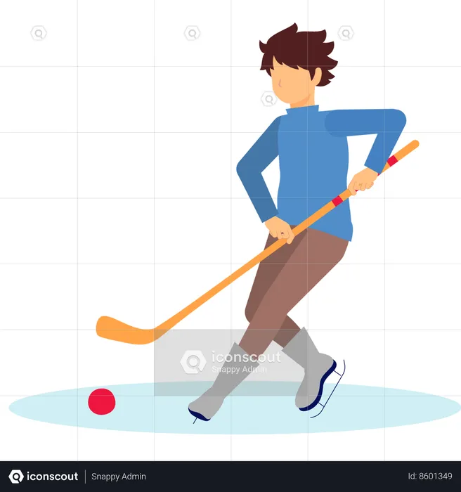 Man playing ice hockey  Illustration