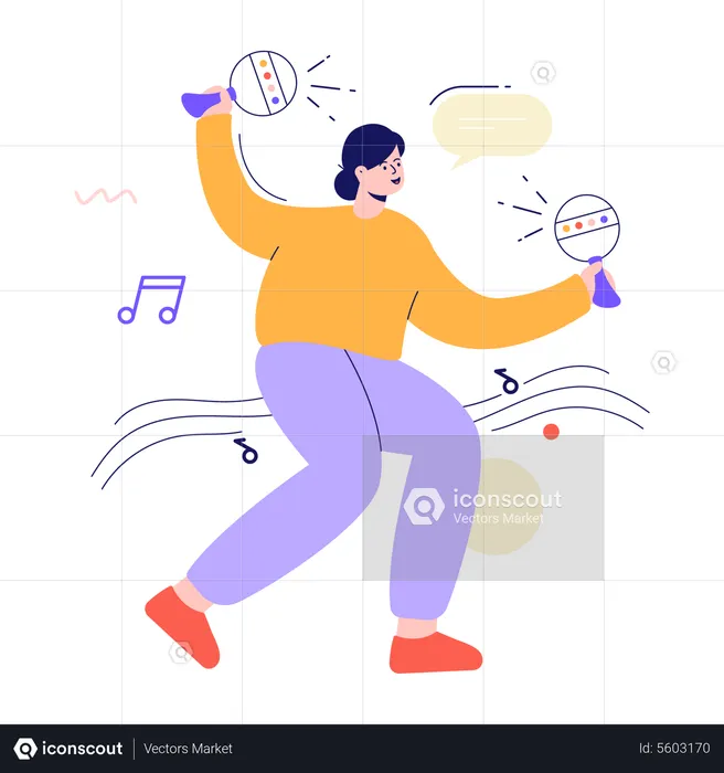 Man playing jingle  Illustration