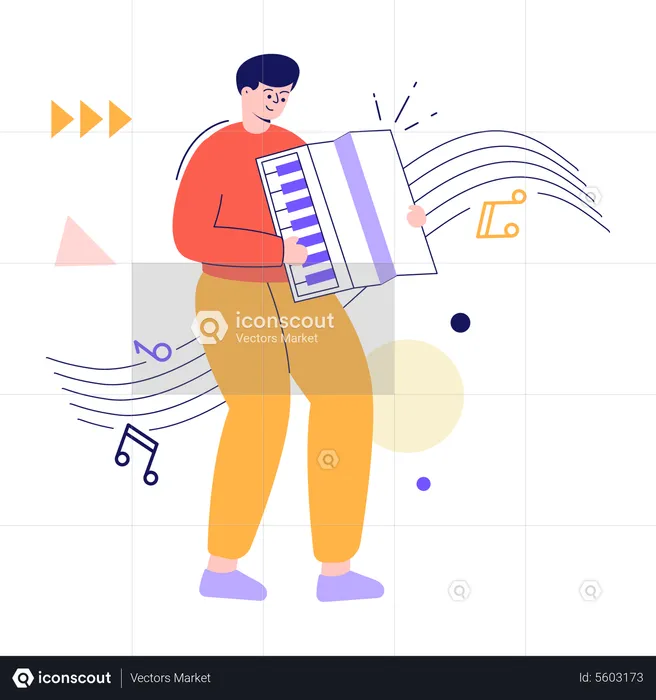 Man playing musical instrument  Illustration