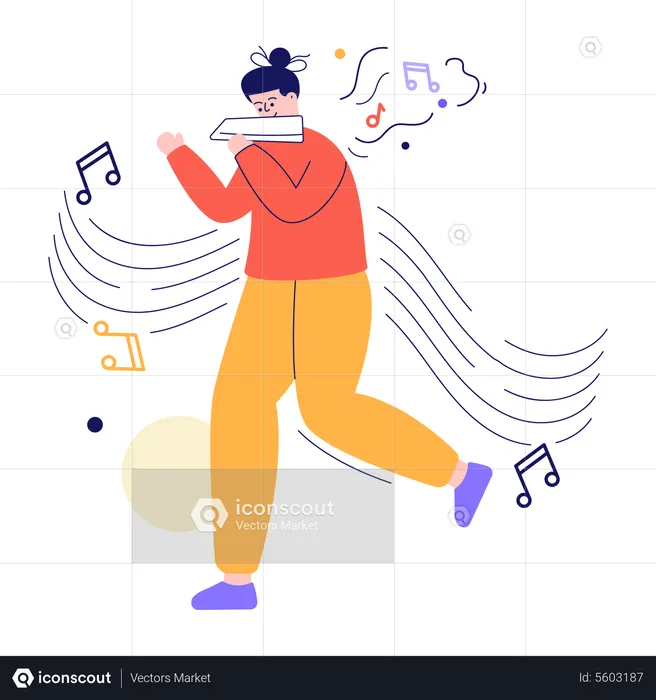 Man playing musical instrument  Illustration