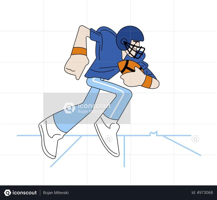 Man playing rugby  Illustration