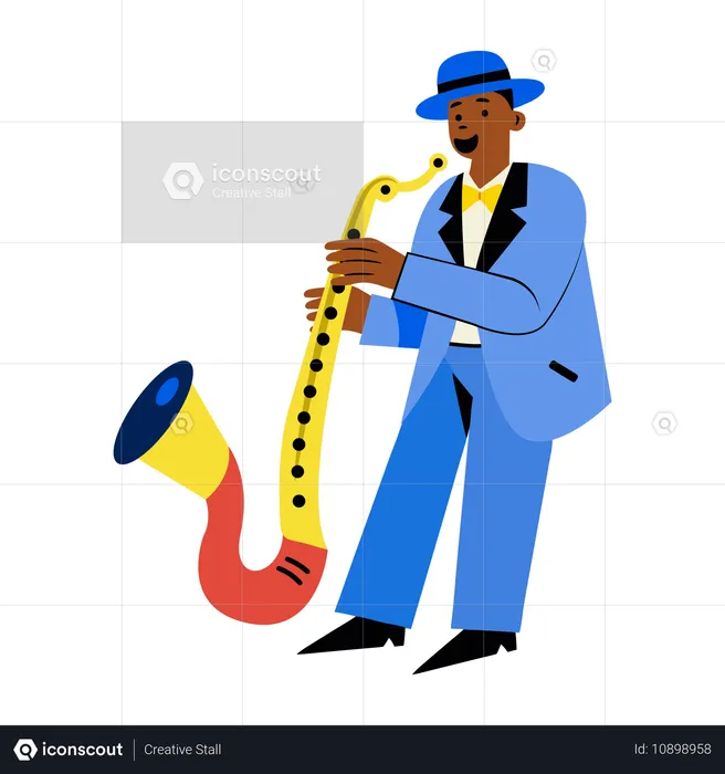 Man playing saxophone  Illustration