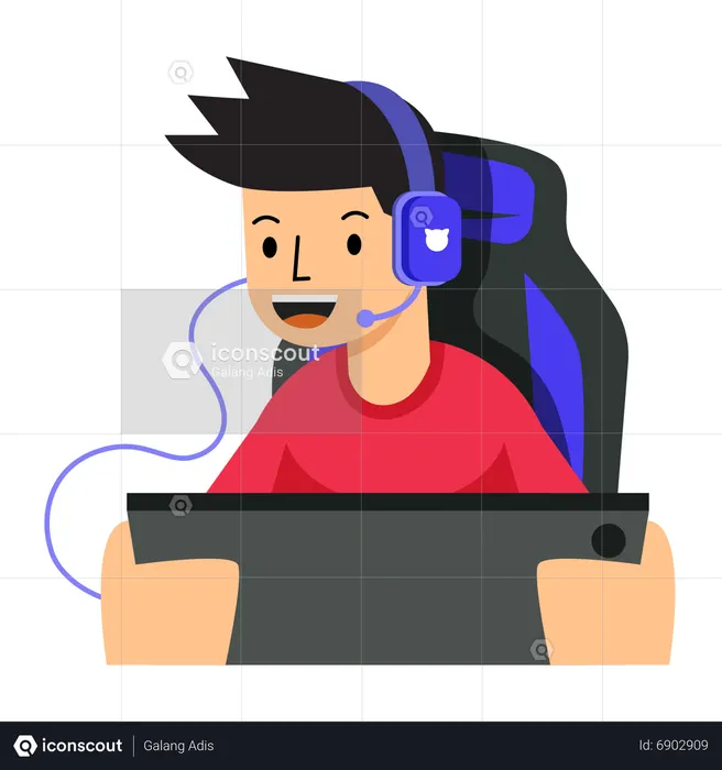 A Man Playing Online Games on a Smartphone Stock Vector - Illustration of  room, online: 275102566