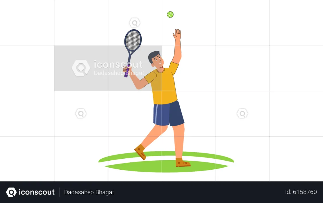 Man playing tennis  Illustration