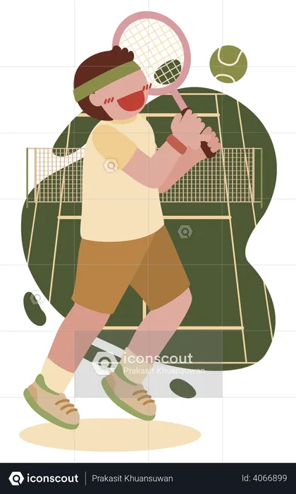 Man playing tennis competition  Illustration