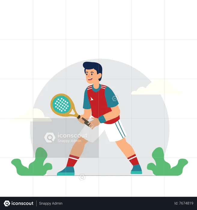 Man playing tennis  Illustration