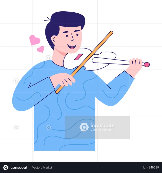 Man Playing Violin  Illustration