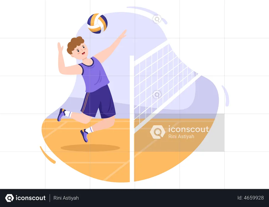 Man playing volleyball  Illustration