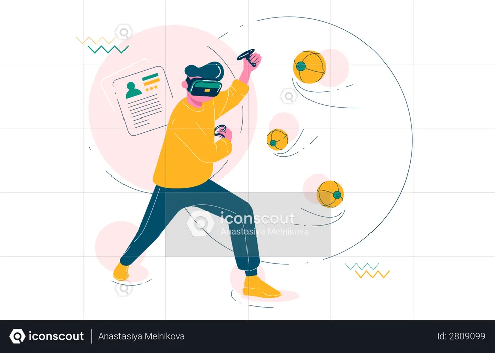 Man playing VR Game  Illustration