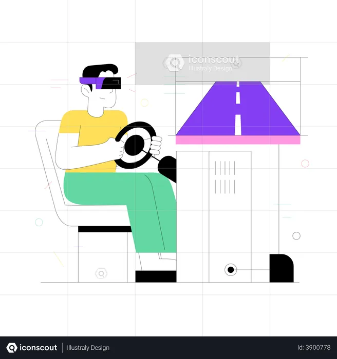 Man playing VR game  Illustration