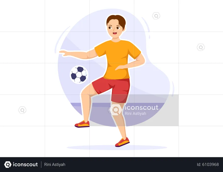 Man playing with football  Illustration