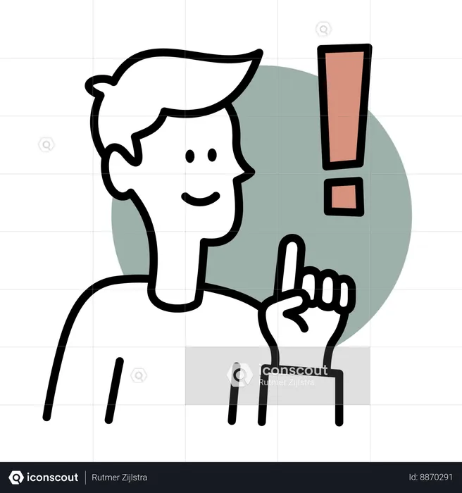 Man pointing alert sign  Illustration