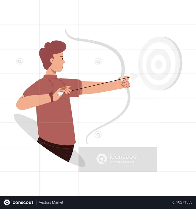 Man Pointing Business Target  Illustration