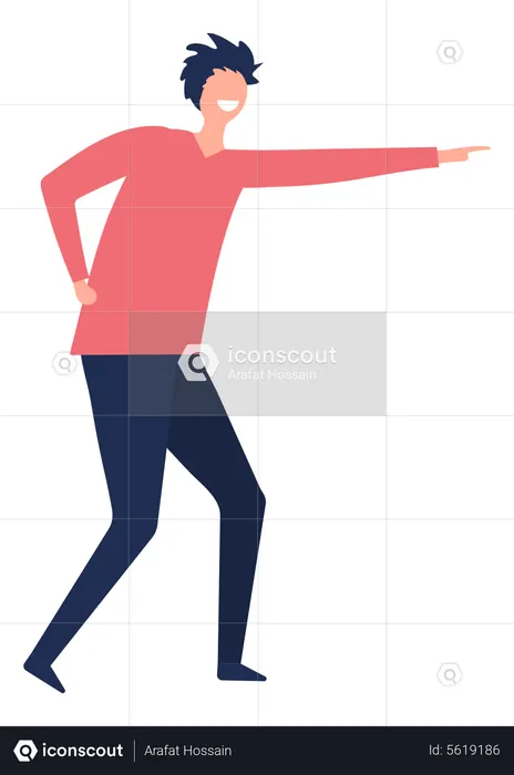 Man pointing finger  Illustration