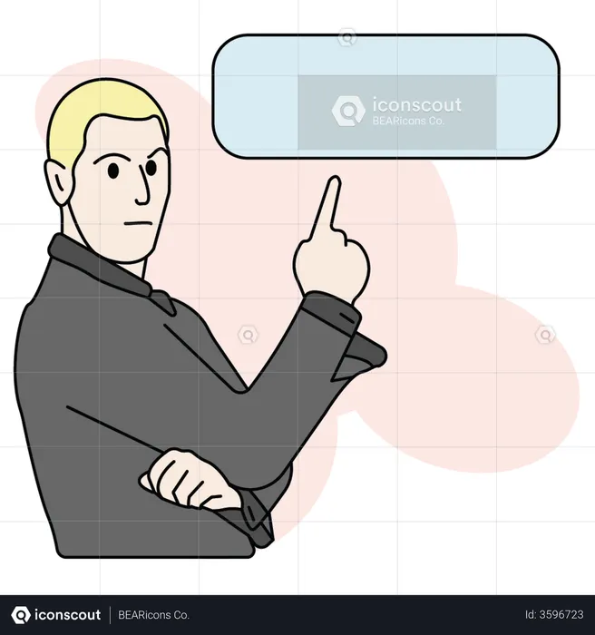 Man Pointing Message box  Illustration
