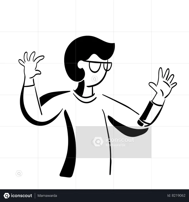 Man posing hand gesture  Illustration