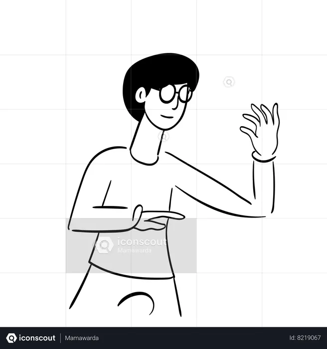 Man posing hand movements  Illustration