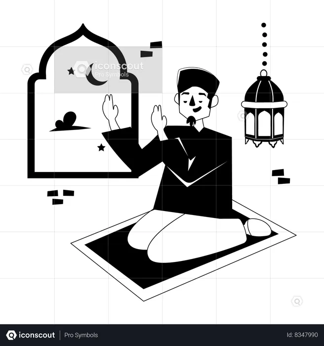 Man Praying  Illustration