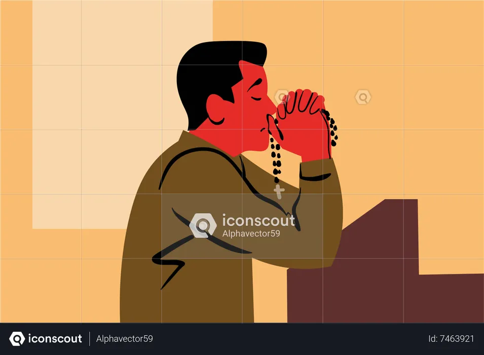 Man praying  Illustration