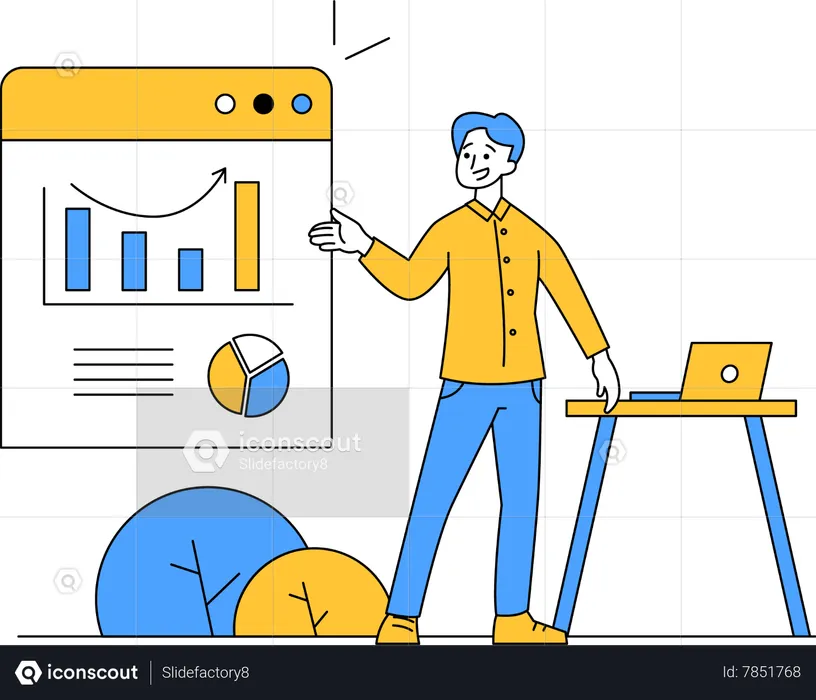 Man Presentation Diagram Analysis  Illustration