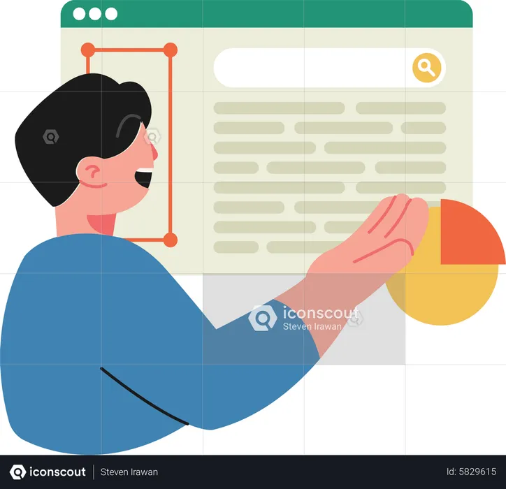 Man presenting data & statistic  Illustration