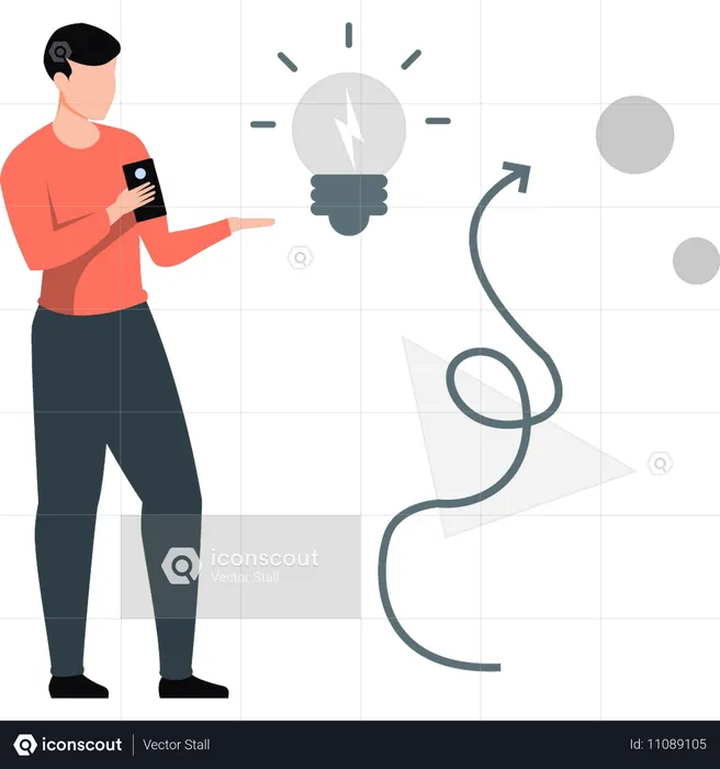 Man presenting new ideas  Illustration