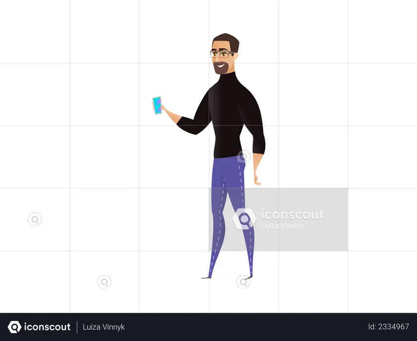 Man presenting new product  Illustration
