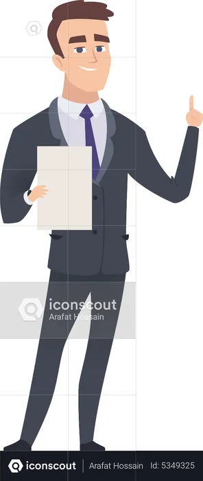 Man presenting report  Illustration