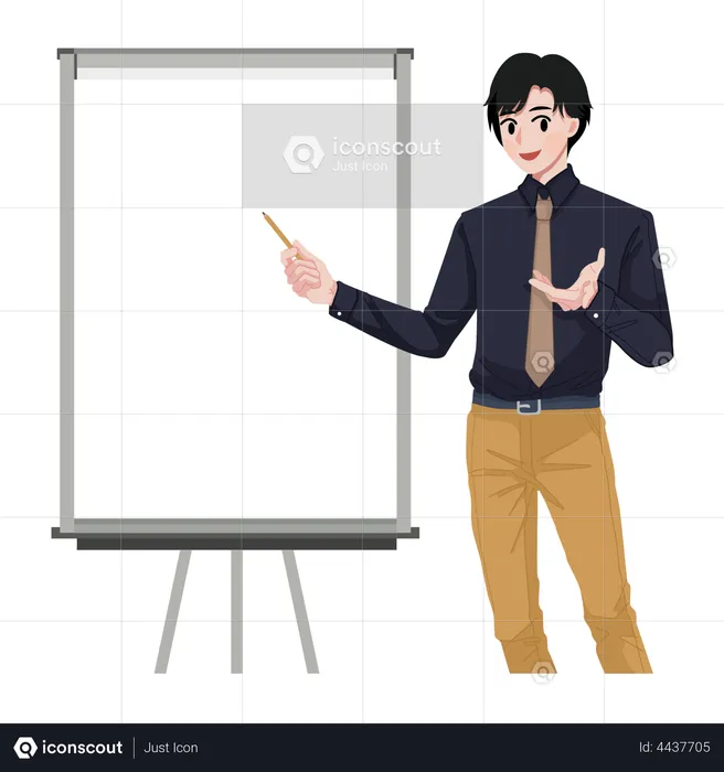 Man presenting something  Illustration